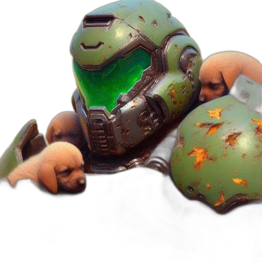 robot, mask, weapon, creature transparent PNG cut-out