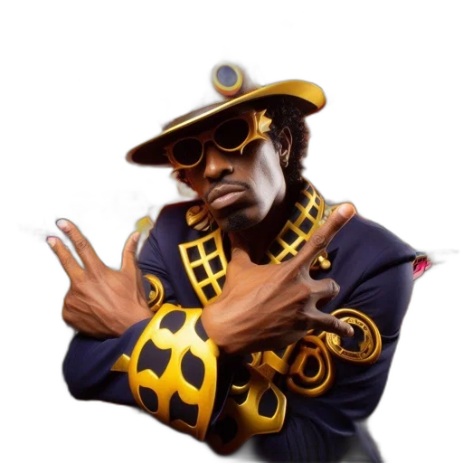 jacket, staff, hat, weapon transparent PNG cut-out