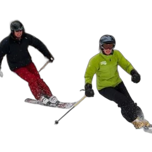 snow, two, skiers, action transparent PNG cut-out