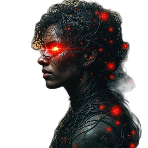 robot, face, hair, mask transparent PNG cut-out