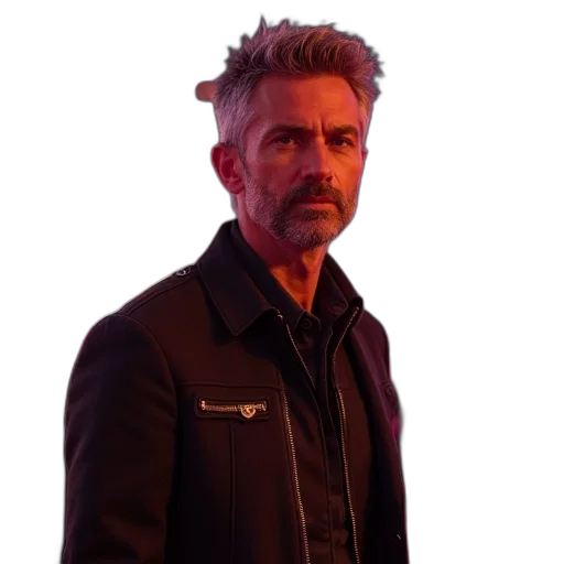 jacket, staff, hair, face transparent PNG cut-out