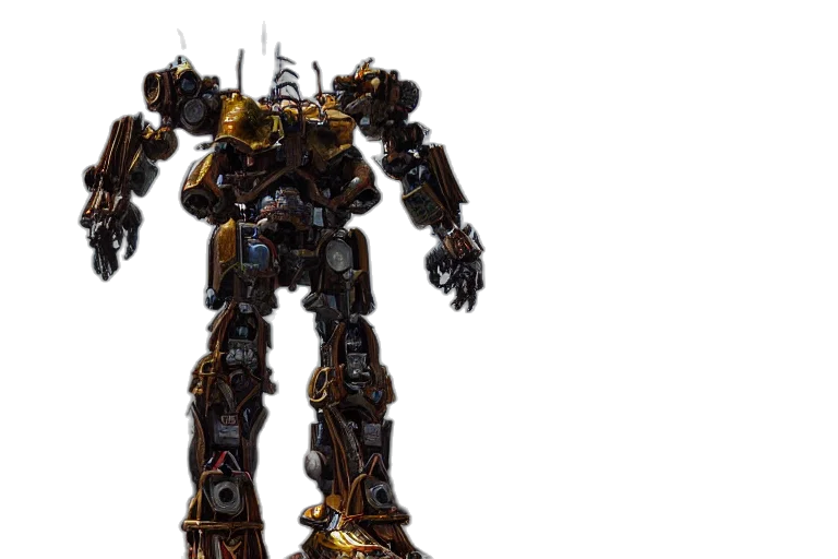 robot, weapon, concept art, 3d render transparent PNG cut-out