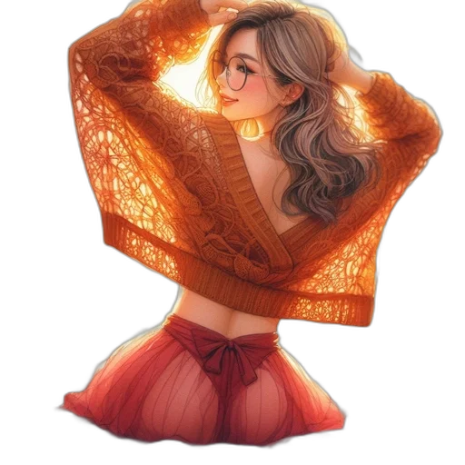 dress, jacket, hat, umbrella transparent PNG cut-out