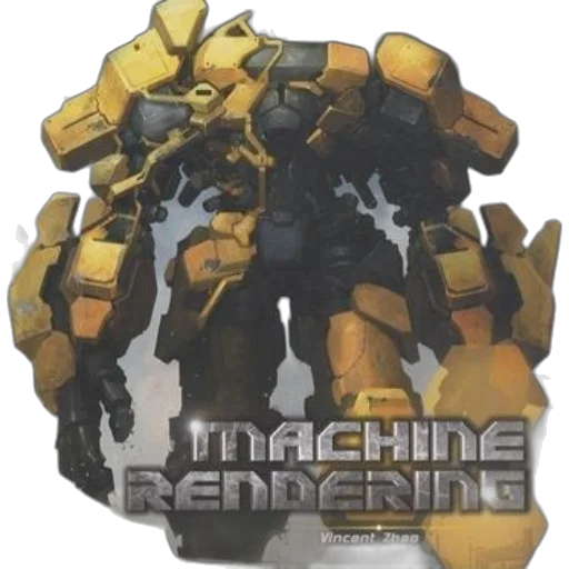 robot, weapon, concept art, 3d render transparent PNG cut-out
