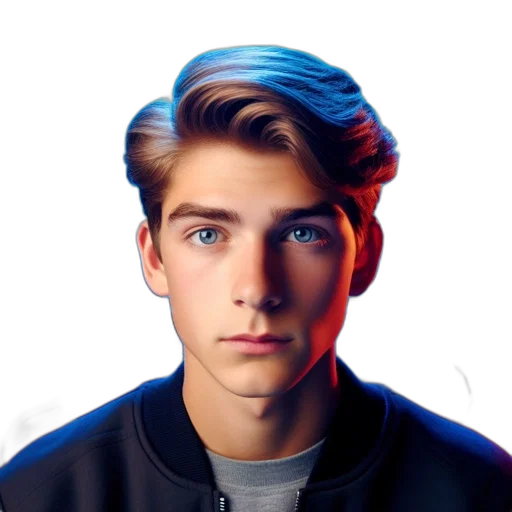 face, jacket, hair, crown transparent PNG cut-out