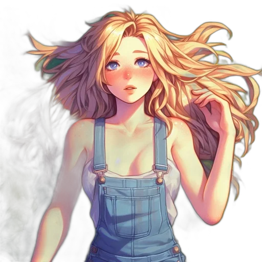 dress, hair, anime, watercolor transparent PNG cut-out