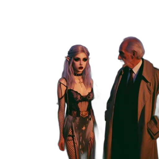 dress, jacket, concept art, cyberpunk transparent PNG cut-out