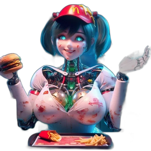 robot, food, dress, creature transparent PNG cut-out