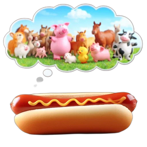 food, animal, 3d render, concept art transparent PNG cut-out