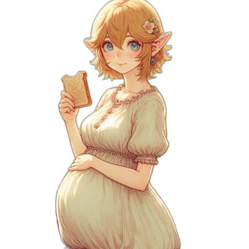 dress, staff, crown, food transparent PNG cut-out