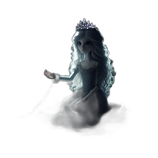 crown, dress, hair, creature transparent PNG cut-out