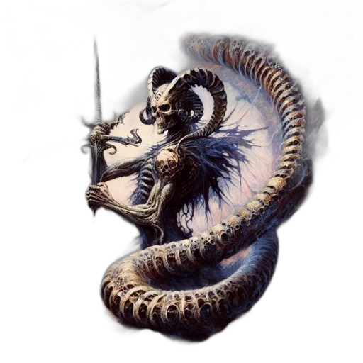 dragon, staff, creature, sword transparent PNG cut-out