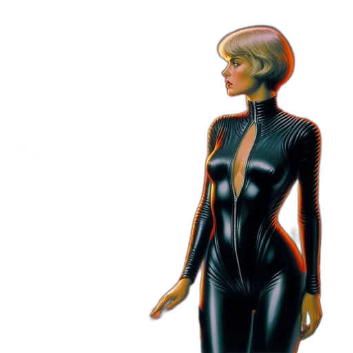 jacket, robot, dress, comic book art transparent PNG cut-out