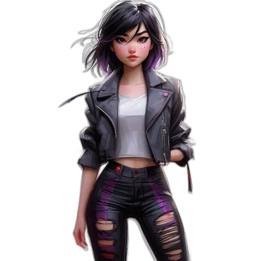 jacket, concept art, cyberpunk, comic book art transparent PNG cut-out