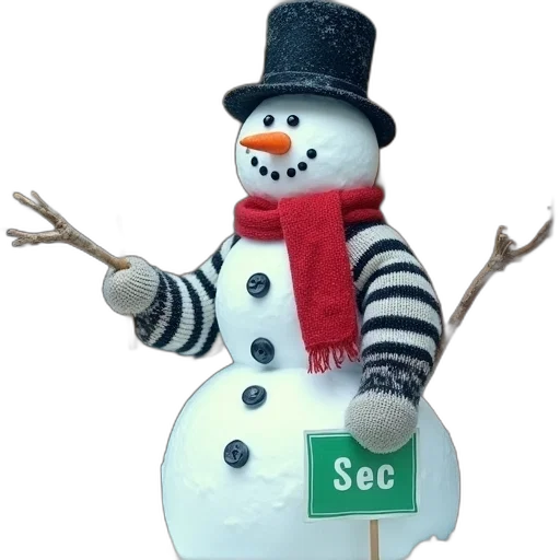 3d render, snow, snowman, carrot transparent PNG cut-out