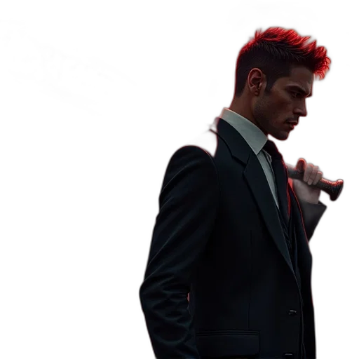 jacket, staff, concept art, photorealistic transparent PNG cut-out