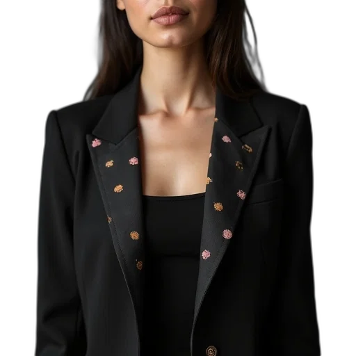 jacket, dress, jewelry, dark transparent PNG cut-out