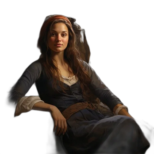 dress, face, staff, hat transparent PNG cut-out