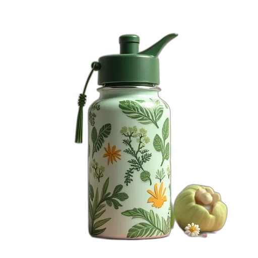 bottle, 3d render, green, first transparent PNG cut-out
