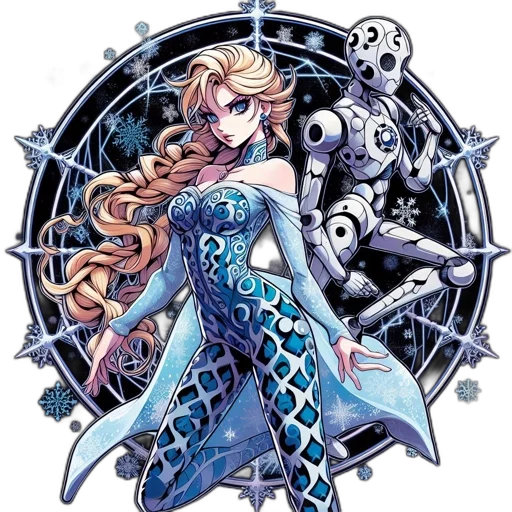 dress, jewelry, staff, fantasy art transparent PNG cut-out