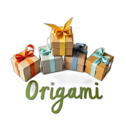 collection, origami, boxes, colorful transparent PNG cut-out