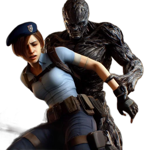 concept art, 3d render, female, protagonist transparent PNG cut-out