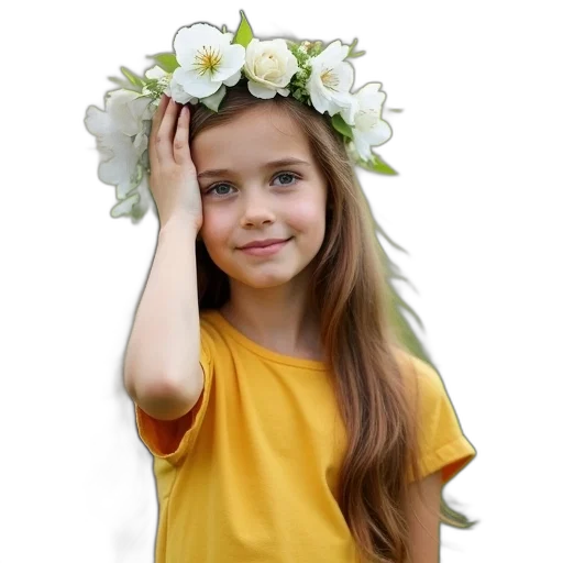 crown, hat, flower, dress transparent PNG cut-out