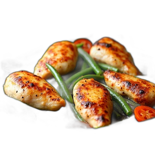 food, photorealistic, 3d render, chicken transparent PNG cut-out