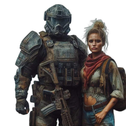 robot, jacket, weapon, concept art transparent PNG cut-out