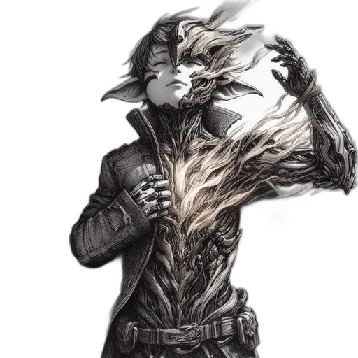 mask, hair, creature, dragon transparent PNG cut-out