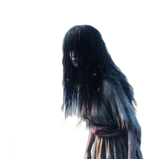 hair, dress, creature, mask transparent PNG cut-out