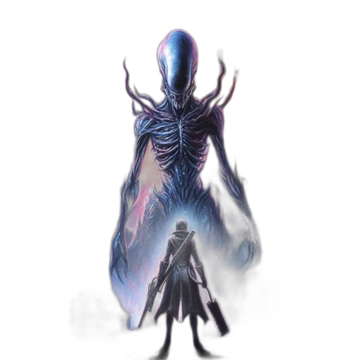 creature, staff, concept art, fantasy art transparent PNG cut-out