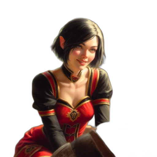 staff, dress, face, jewelry transparent PNG cut-out