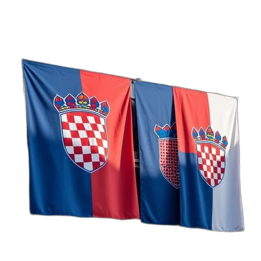crown, croatia, flags, hanging transparent PNG cut-out