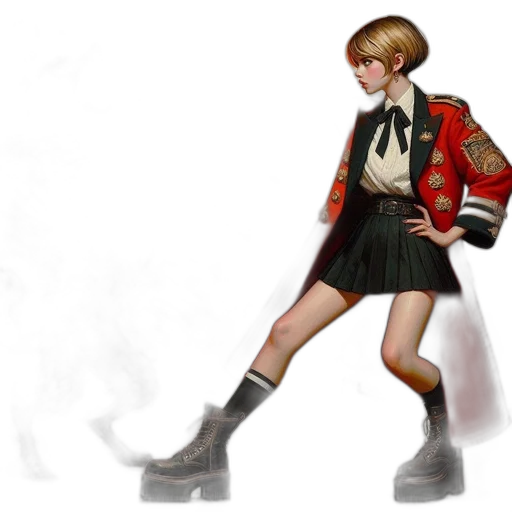 jacket, staff, concept art, 3d render transparent PNG cut-out