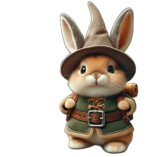 hat, staff, 3d render, concept art transparent PNG cut-out