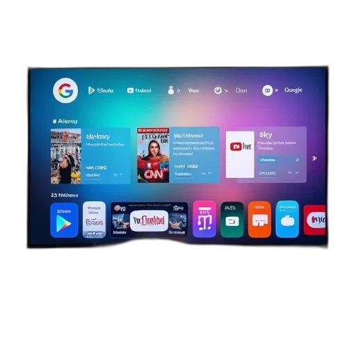 large, flat-screen, displaying, various transparent PNG cut-out