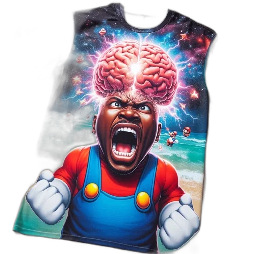 t-shirt, explosive, brain, illustration transparent PNG cut-out