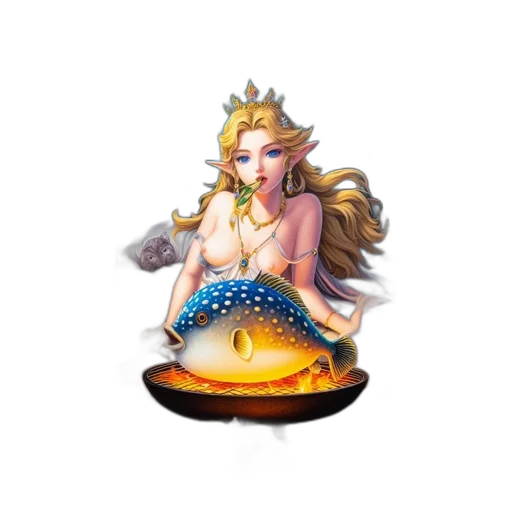 jewelry, crown, staff, fantasy art transparent PNG cut-out