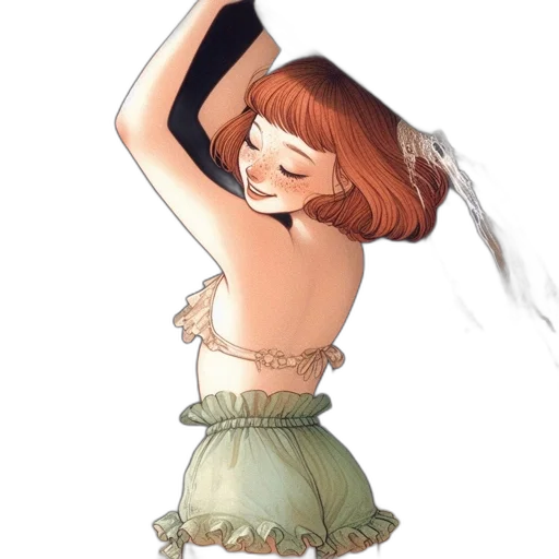 dress, hair, staff, hat transparent PNG cut-out