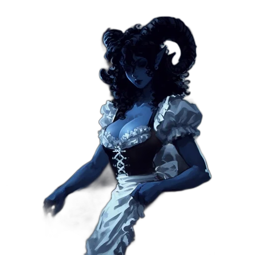 dress, mask, creature, staff transparent PNG cut-out
