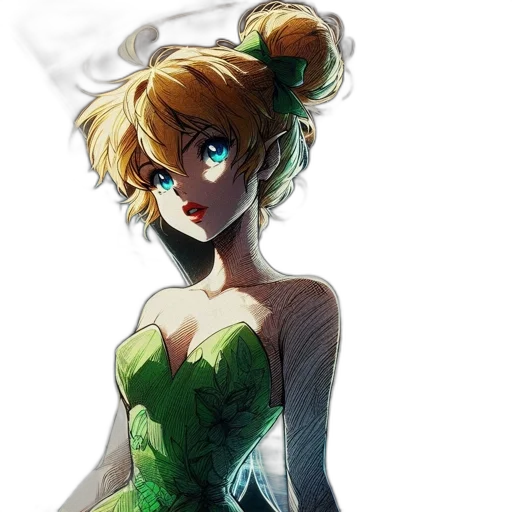 dress, concept art, anime, watercolor transparent PNG cut-out