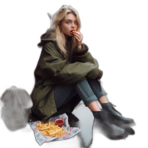 jacket, food, shoes, hat transparent PNG cut-out