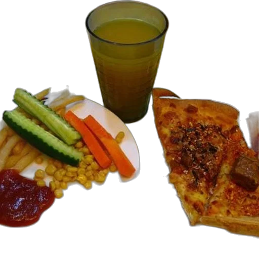 food, plate, pizza, fries transparent PNG cut-out