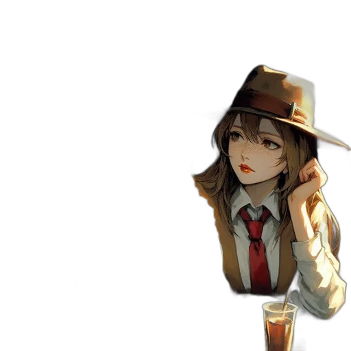 hat, staff, jacket, weapon transparent PNG cut-out