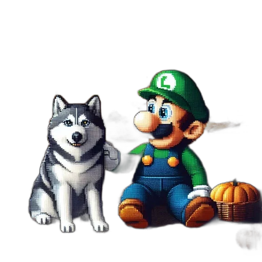 animal, creature, mask, pixel art transparent PNG cut-out