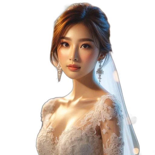 dress, jewelry, face, crown transparent PNG cut-out