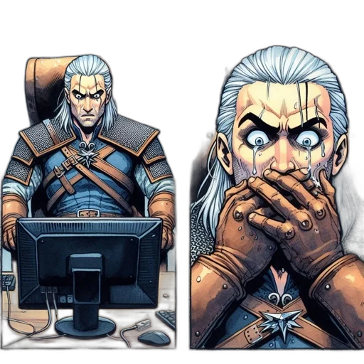 face, comic book art, concept art, pixel art transparent PNG cut-out