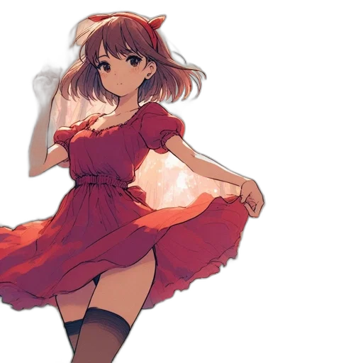 dress, anime, concept art, pixel art transparent PNG cut-out
