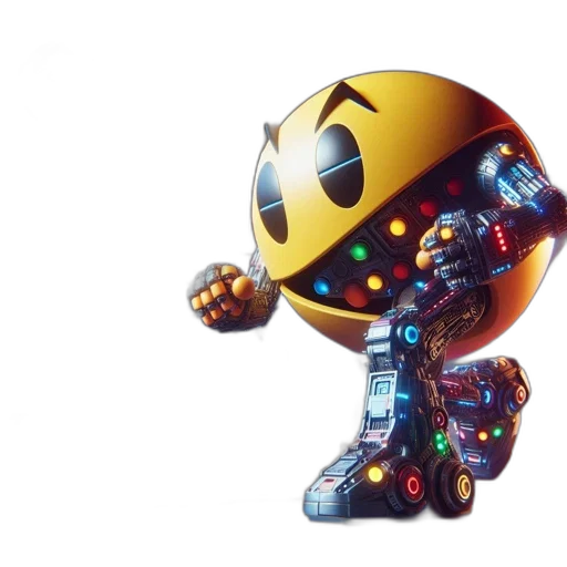 robot, 3d render, concept art, pixel art transparent PNG cut-out